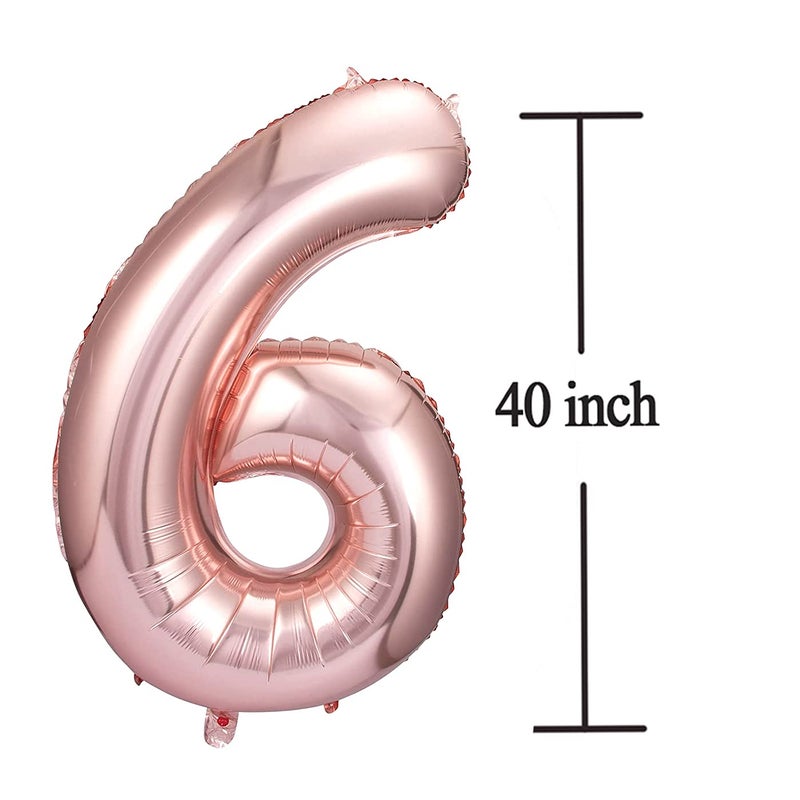 Jonhamwelbor 16 Balloon Numbers Rose Gold Big Giant Jumbo Number 16 Foil Mylar Balloons for Sweet 16th Birthday Party Supplies 16 Anniversary Events Decorations - Image 4
